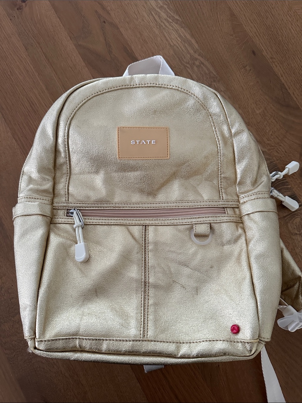 STATE Metallic Gold Mini Backpack for Women